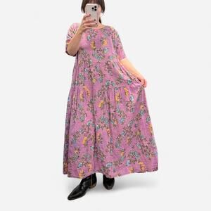 Cotton Floral Tiered Maxi Dress